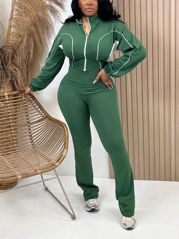 Vibrant Jacket & Flared Pants Set