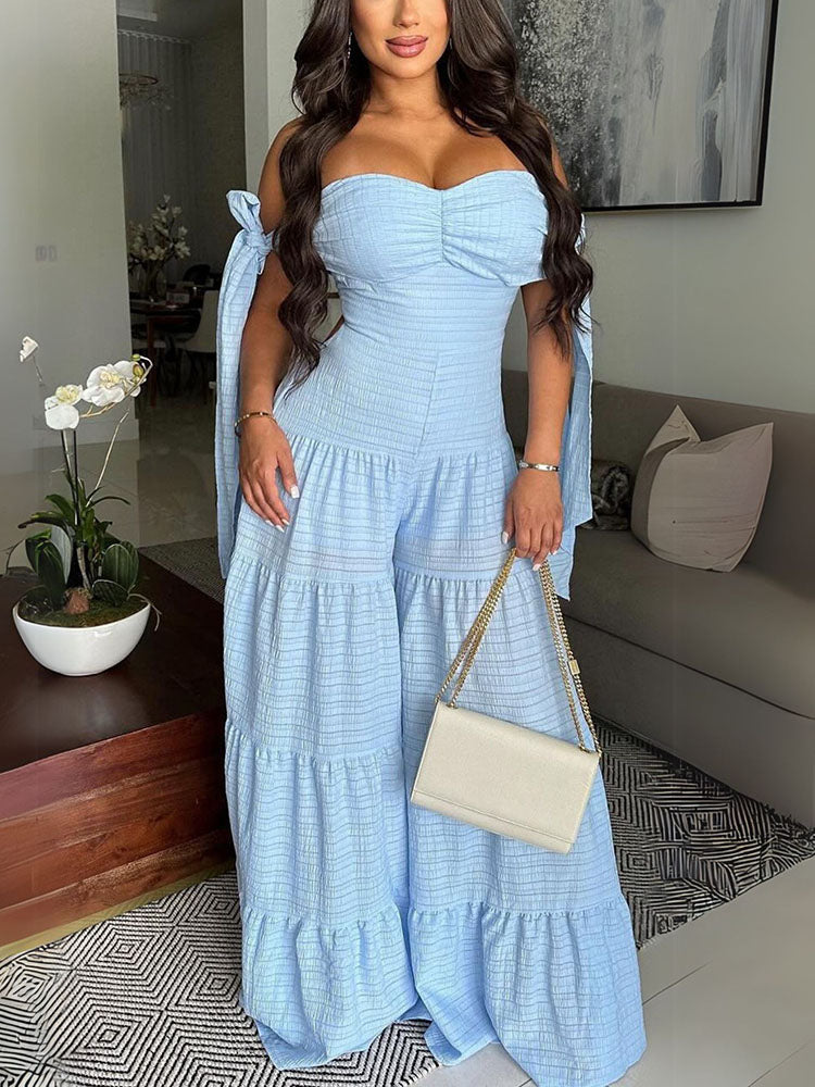 Off-Shoulder Wide Leg Jumpsuit