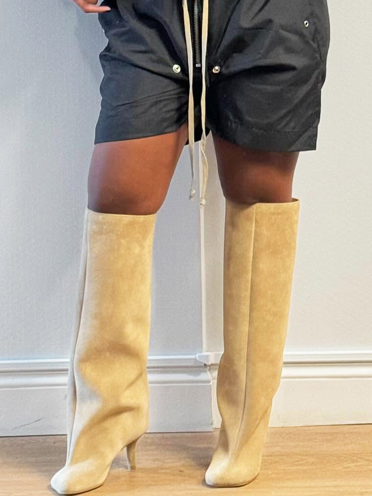 Wide Calf Square Toe Boots