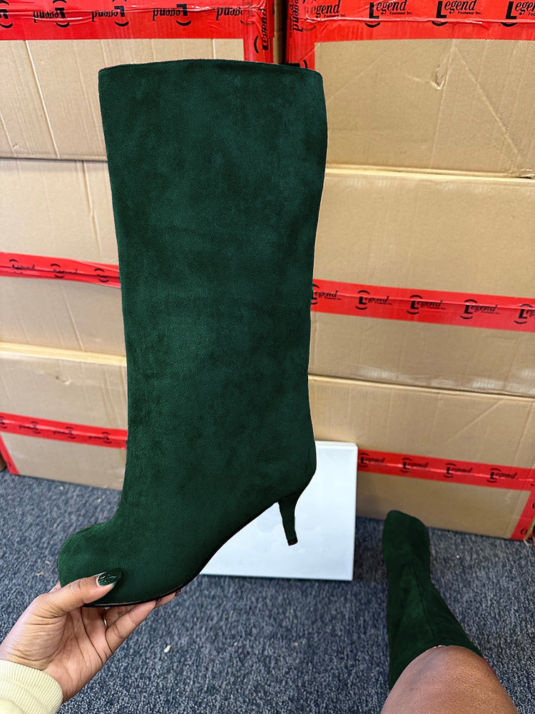 Wide Calf Square Toe Boots