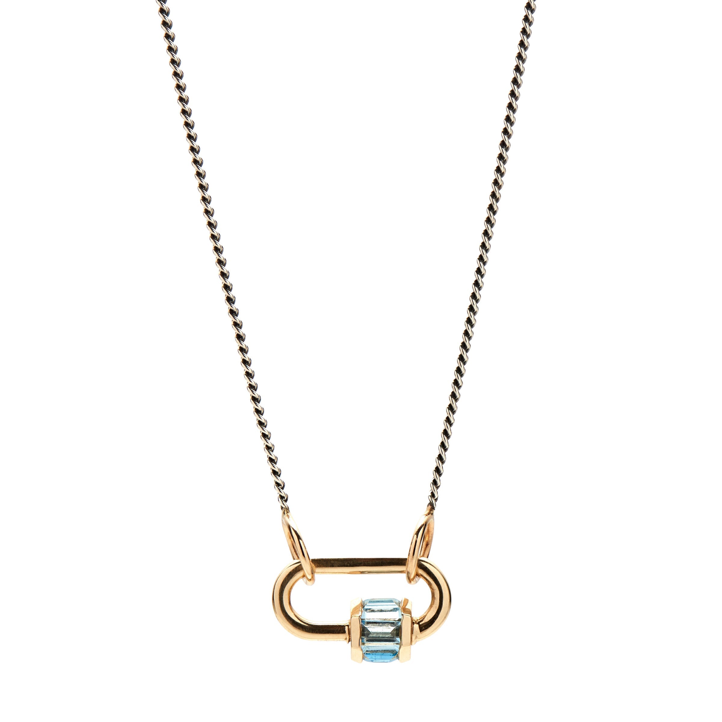 Marla Aaron 14k Yellow Gold Total Baguette Aquamarine Baby Lock