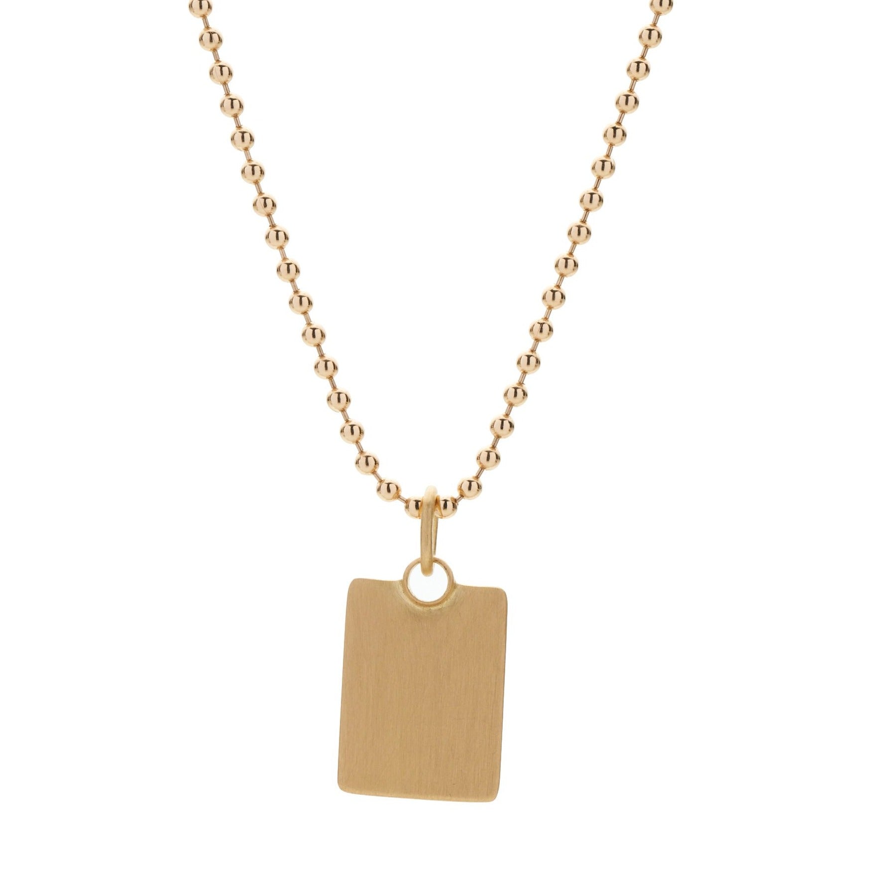 Marian Maurer 18k Lucky Tag Large Rectangle Pendant