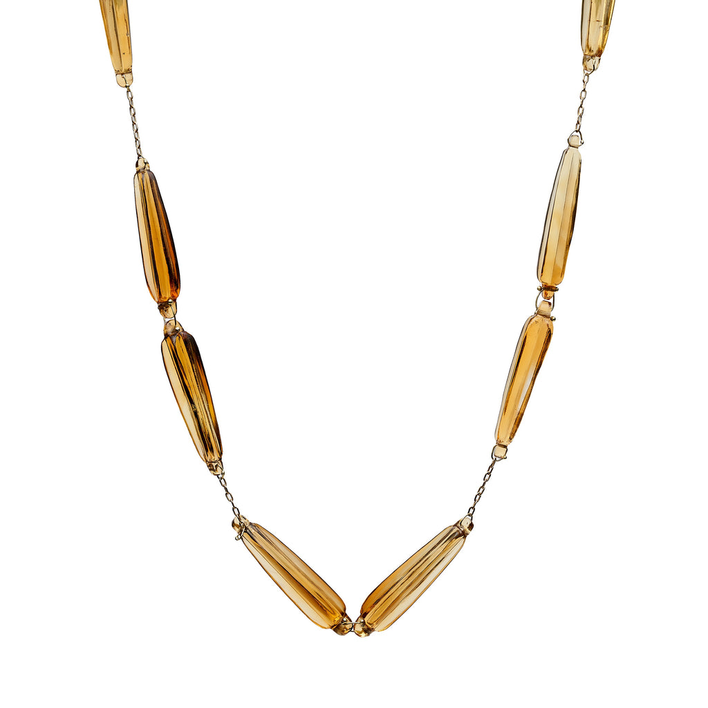TenThousandThings 18k Citrine Ancient Roman Stone Necklace- 16