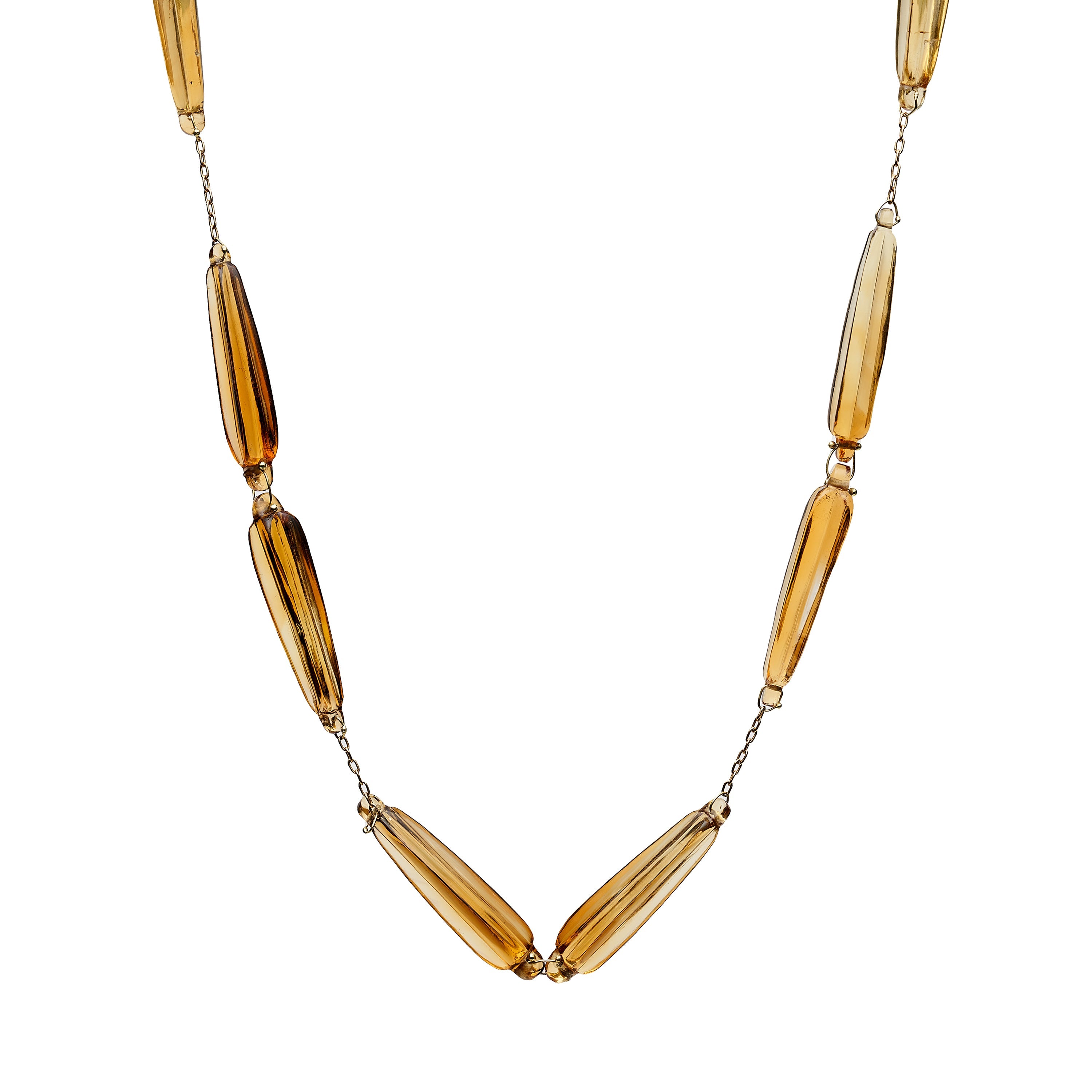 TenThousandThings 18k Citrine Ancient Roman Stone Necklace- 16