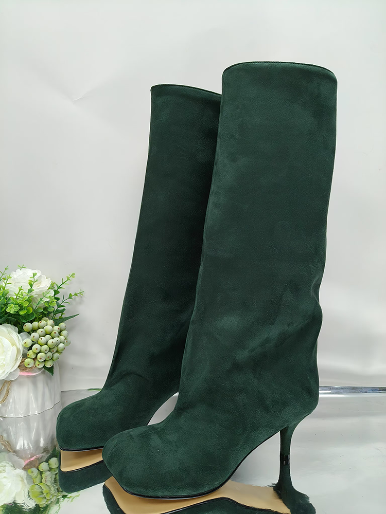 Wide Calf Square Toe Boots