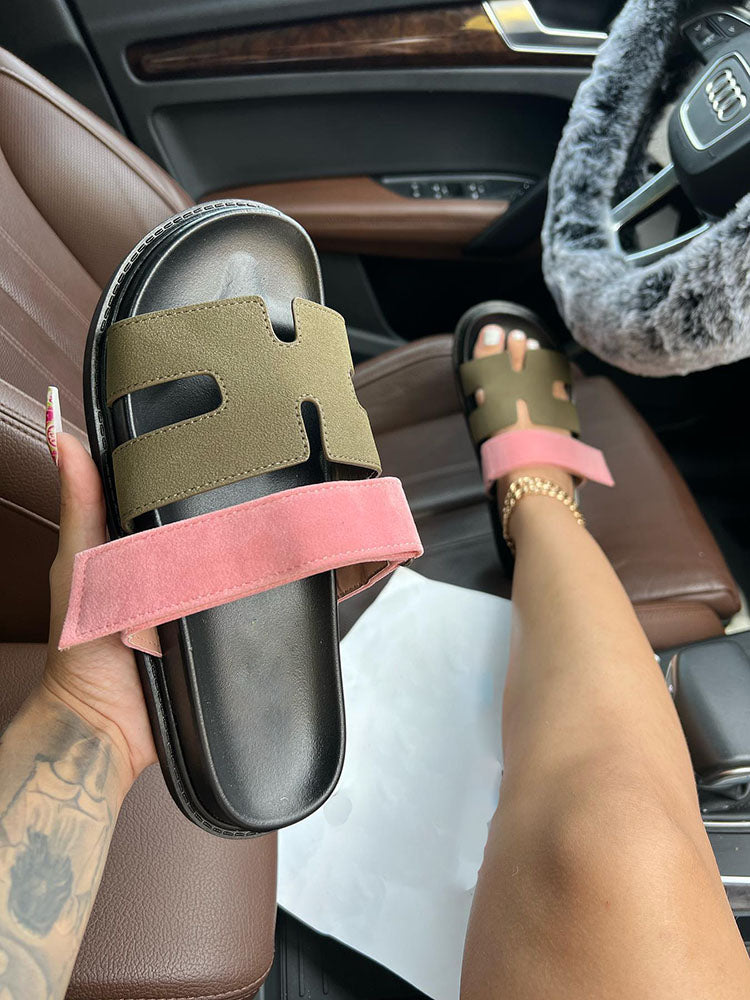 Velcro Strap Flat Sandals