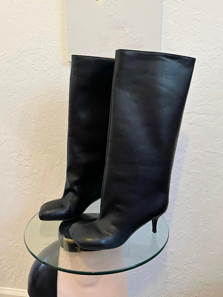 Wide Calf Square Toe Boots