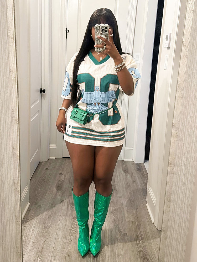 Graphic Breathable Jersey Top