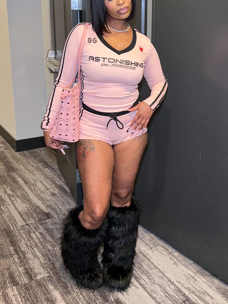 Sporty Astonishing Top & Shorts Set