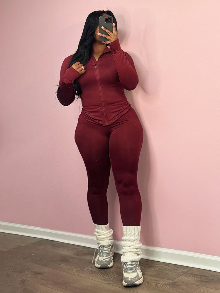 Seamless Activewear Jacket & Leggings Set