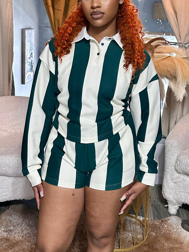 Shirt Polo Top & Shorts Set