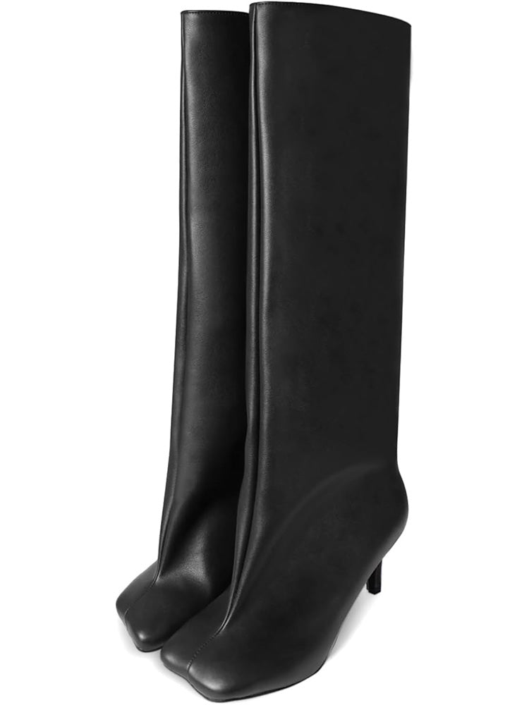 Wide Calf Square Toe Boots