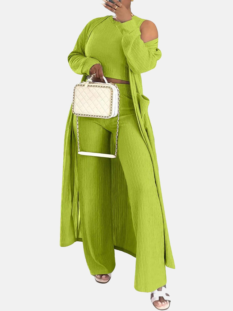 Cardigan Tank Top Pants Sweatsuit