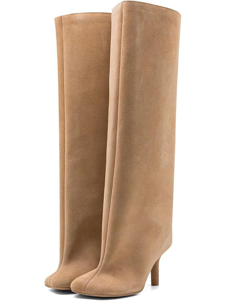 Wide Calf Square Toe Boots