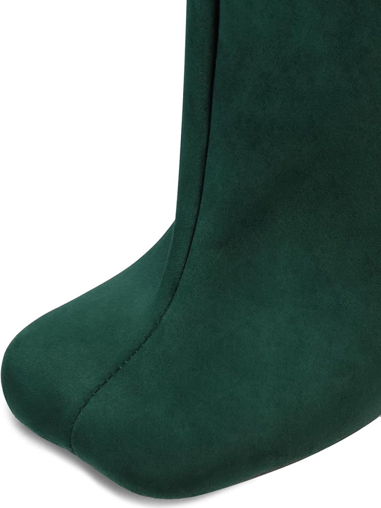 Wide Calf Square Toe Boots