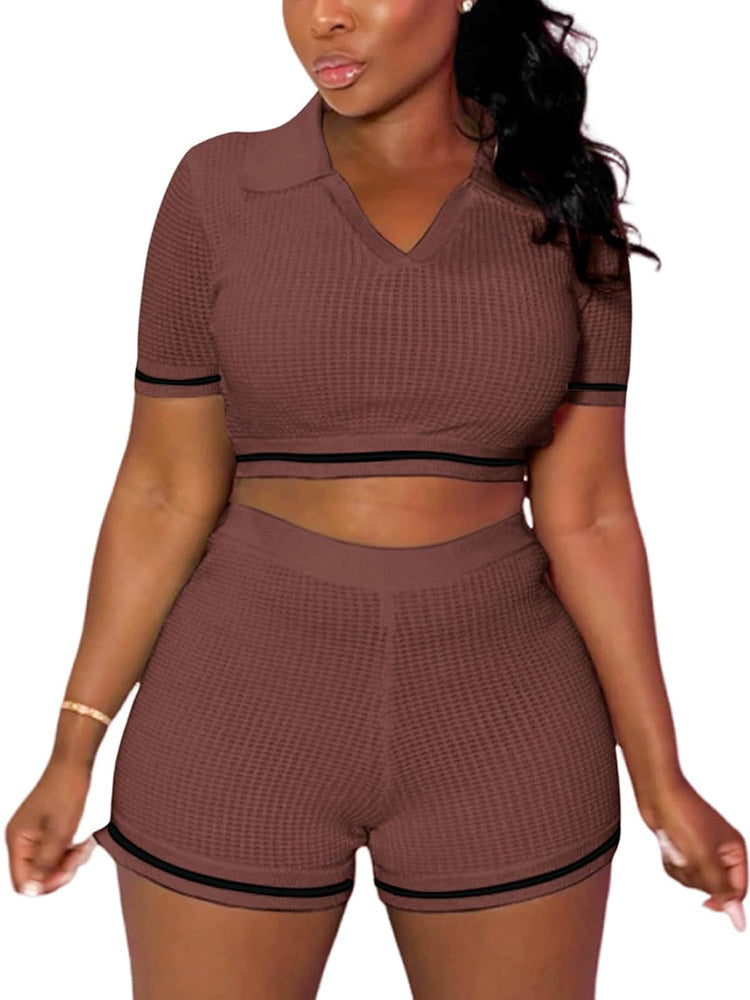 Knit Top Shorts Set