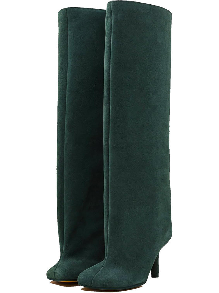 Wide Calf Square Toe Boots