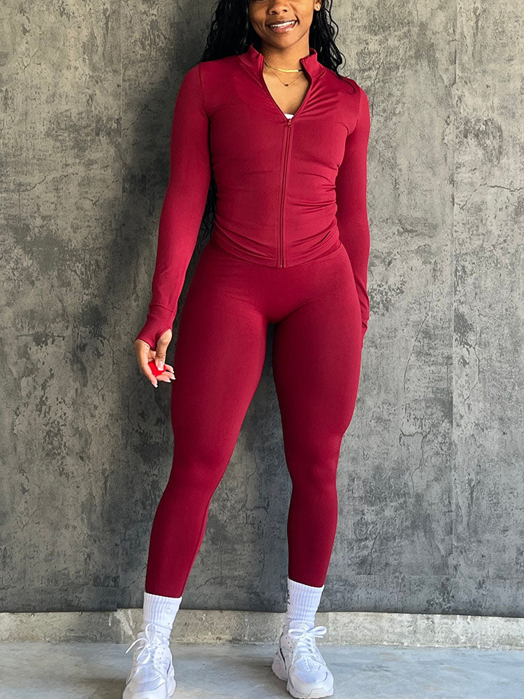 Seamless Activewear Jacket & Leggings Set