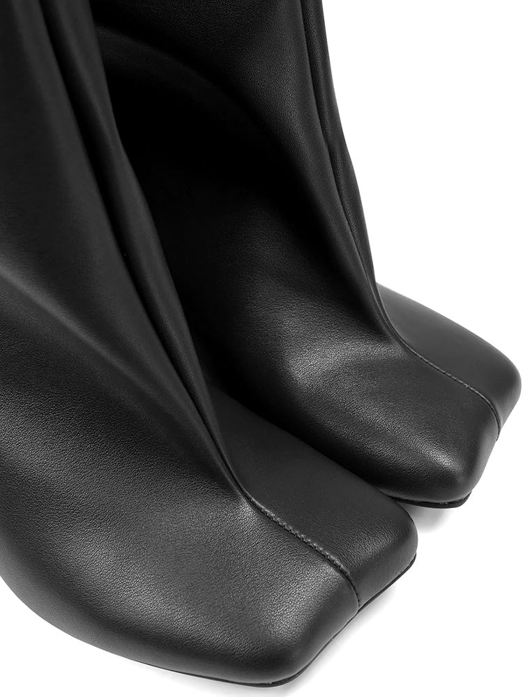 Wide Calf Square Toe Boots