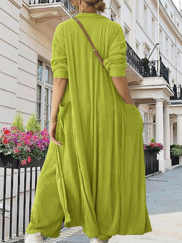 Cardigan Tank Top Pants Sweatsuit