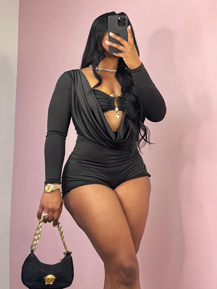 Sultry Plunge Romper