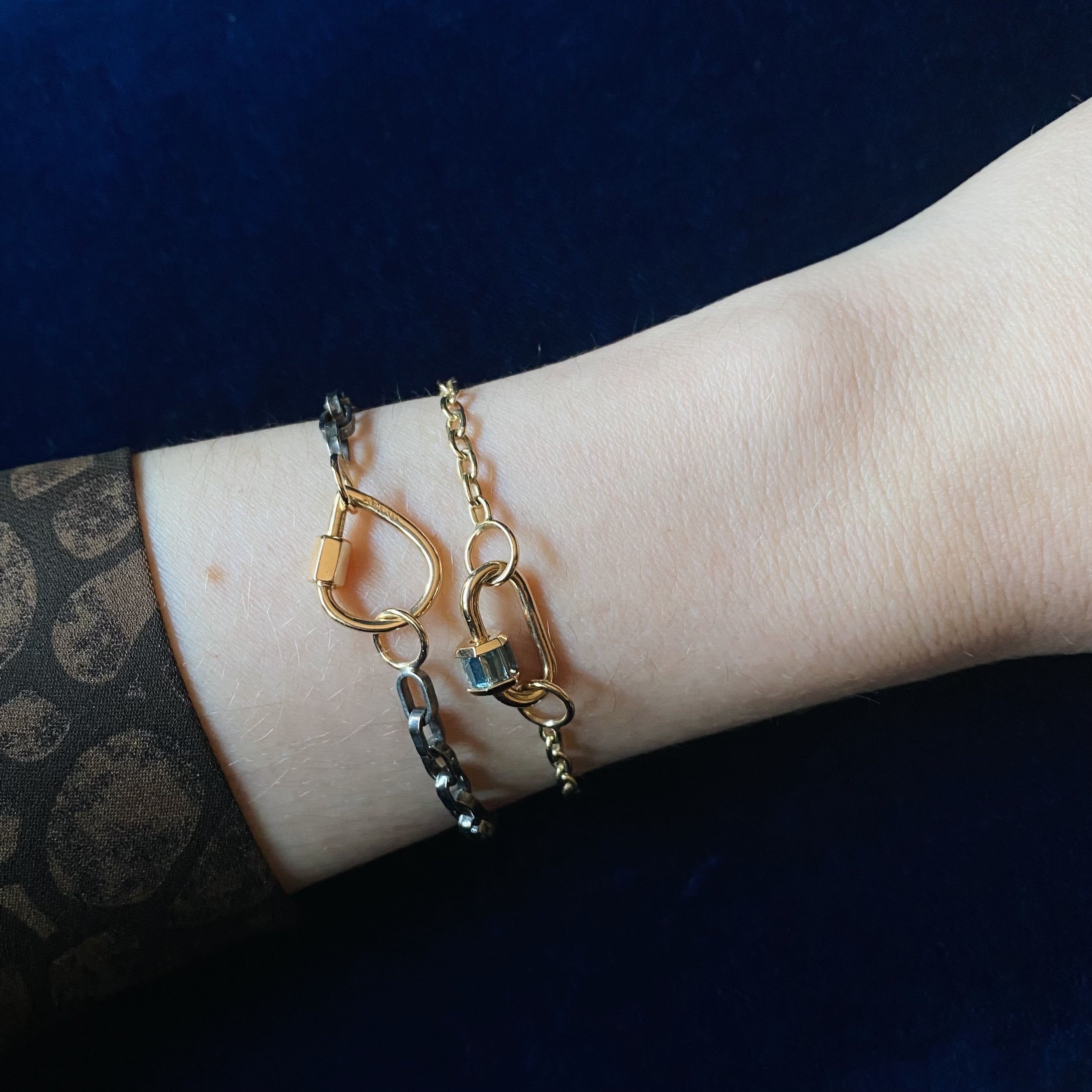 Marla Aaron 14k Yellow Gold Total Baguette Aquamarine Baby Lock