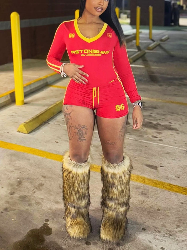 Sporty Astonishing Top & Shorts Set