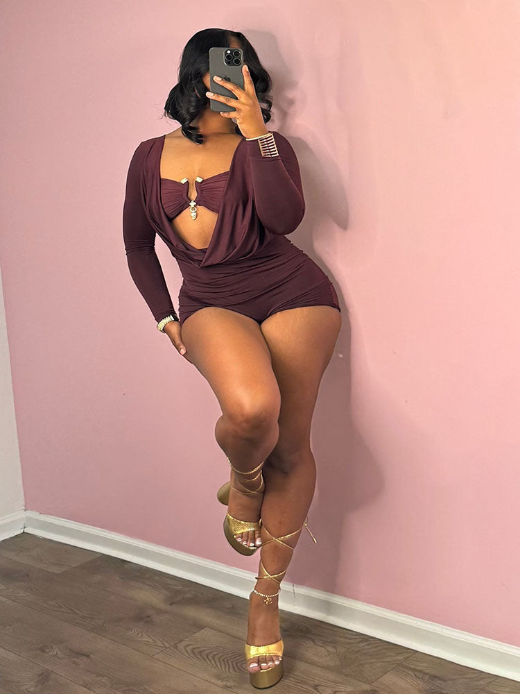 Sultry Plunge Romper