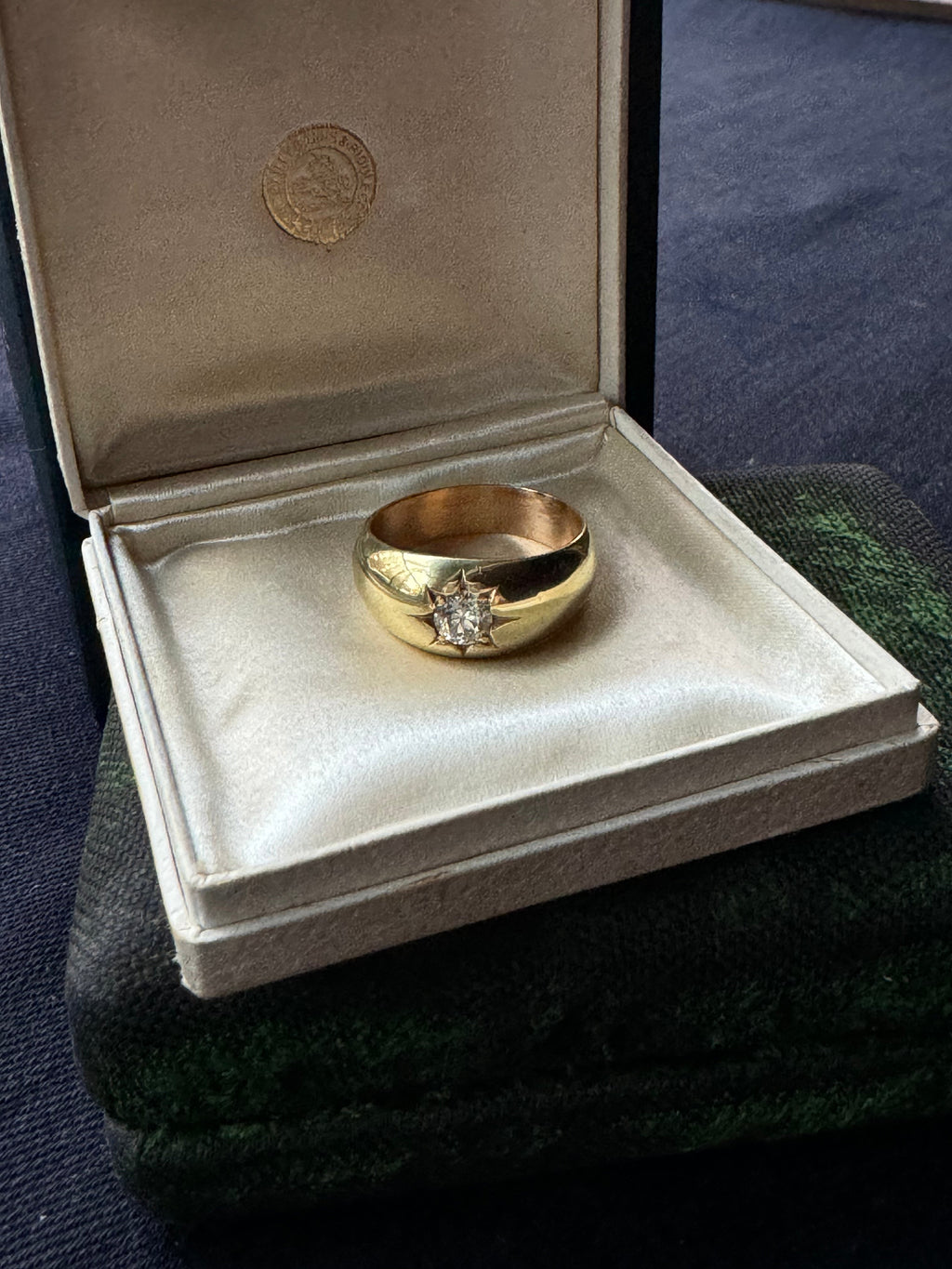 Antique Victorian 22k Star Set Diamond Ring - .65ct