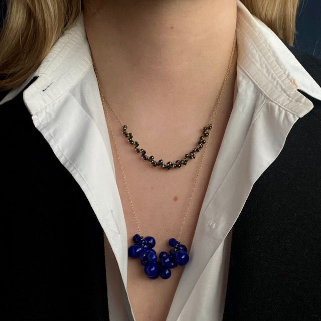 TenThousandThings 18k Hand Cut Lapis Bulb Necklace - 24