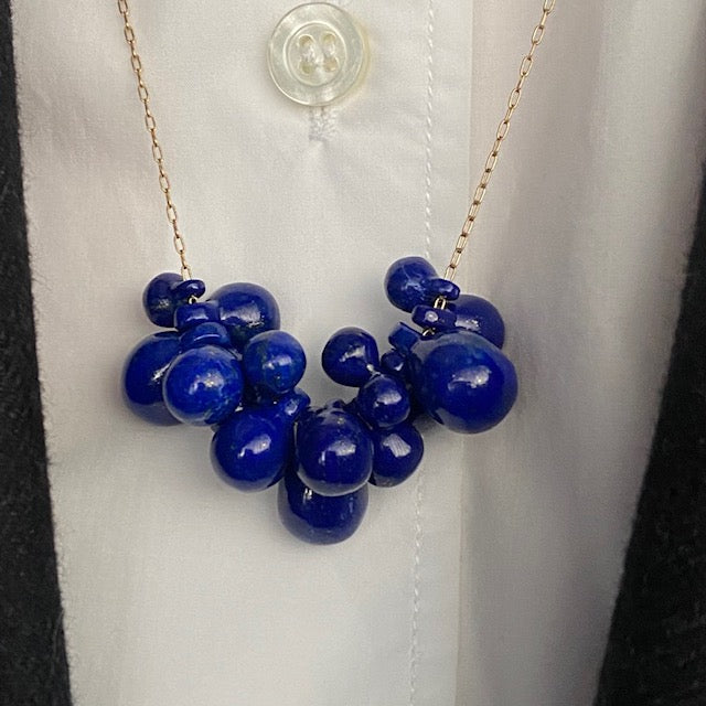 TenThousandThings 18k Hand Cut Lapis Bulb Necklace - 24