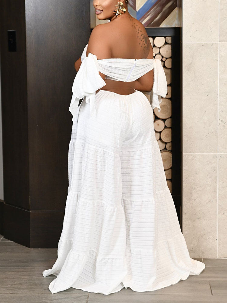 Off-Shoulder Wide Leg Jumpsuit