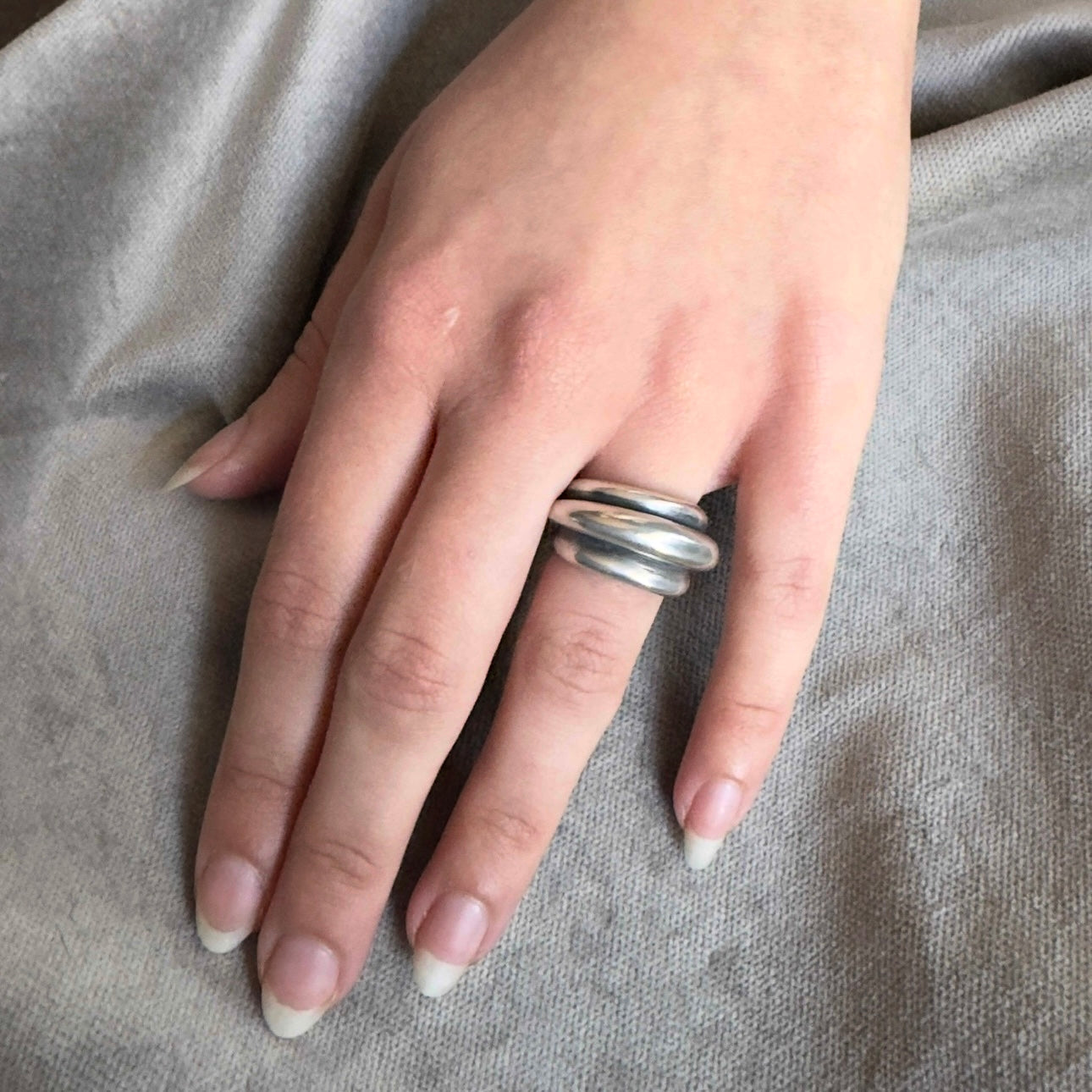 TenThousandThings Sterling Silver Triple Roll Ring