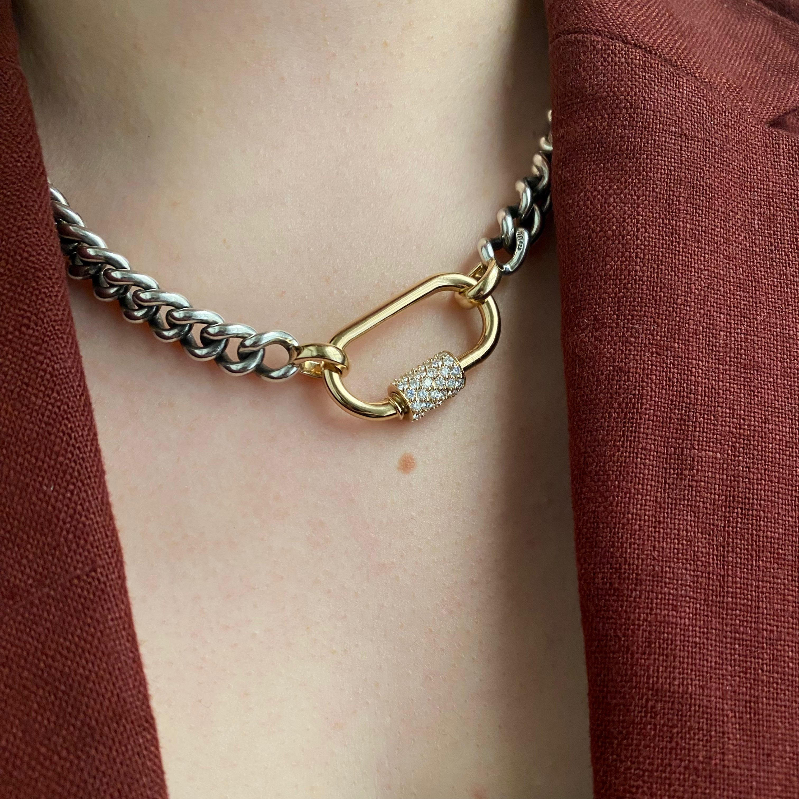 Marla Aaron 14k Diamond Stoned Regular Lock - 1.44 cts