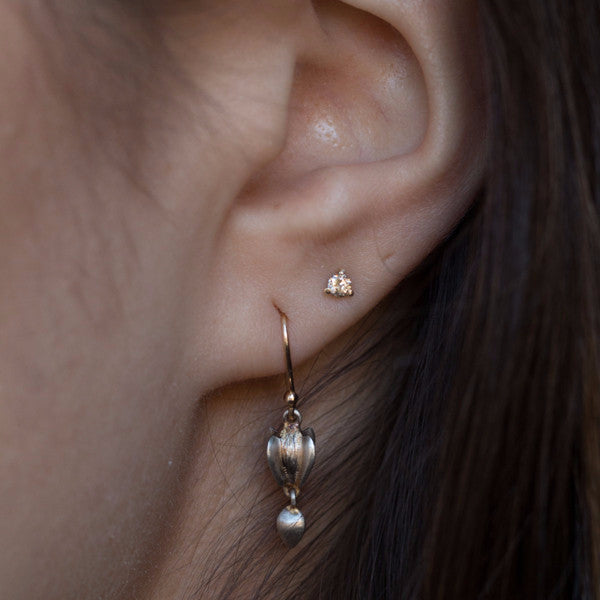 Gabriella Kiss Silver Buckwheat with Seeds Earrings