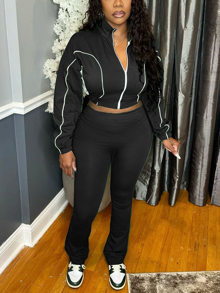 Vibrant Jacket & Flared Pants Set