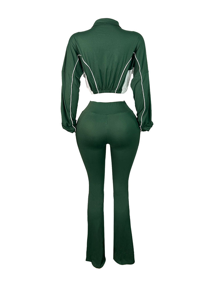 Vibrant Jacket & Flared Pants Set