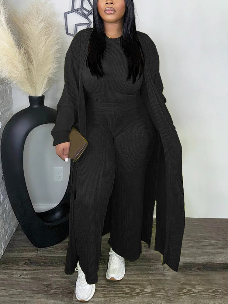 Cardigan Tank Top Pants Sweatsuit