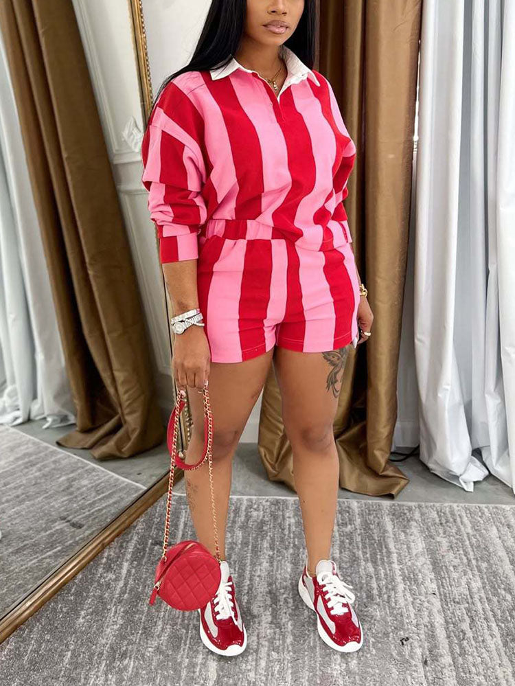 Shirt Polo Top & Shorts Set