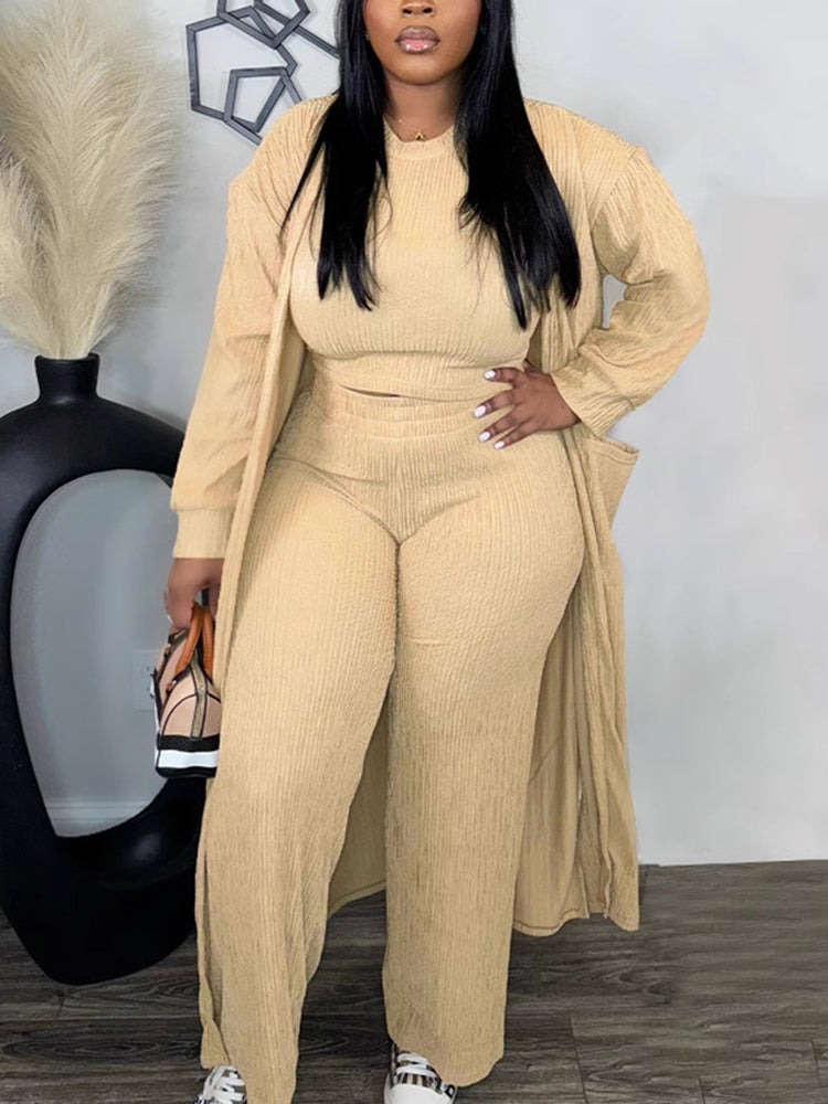 Cardigan Tank Top Pants Sweatsuit