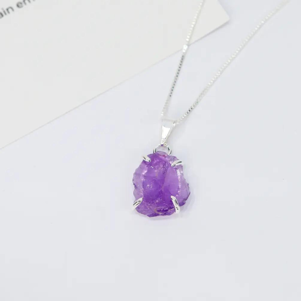 Amethyst Raw Crystal Necklace