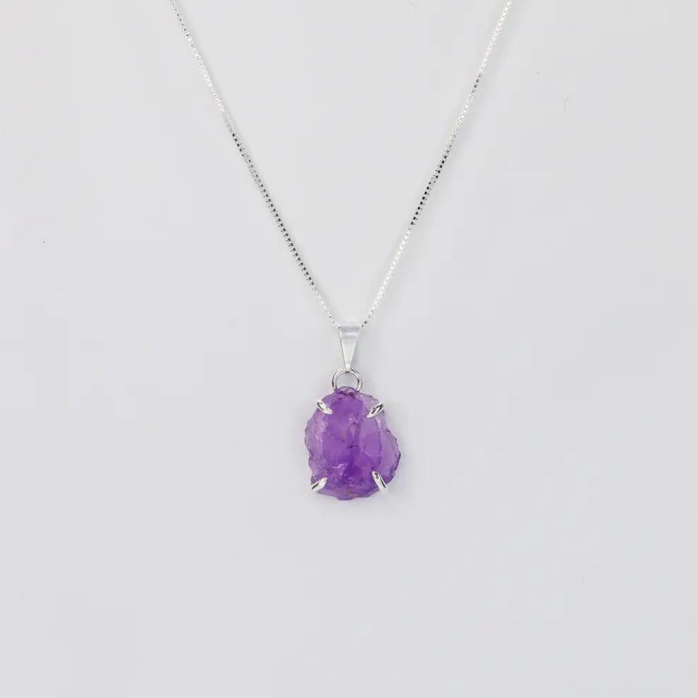 Amethyst Raw Crystal Necklace