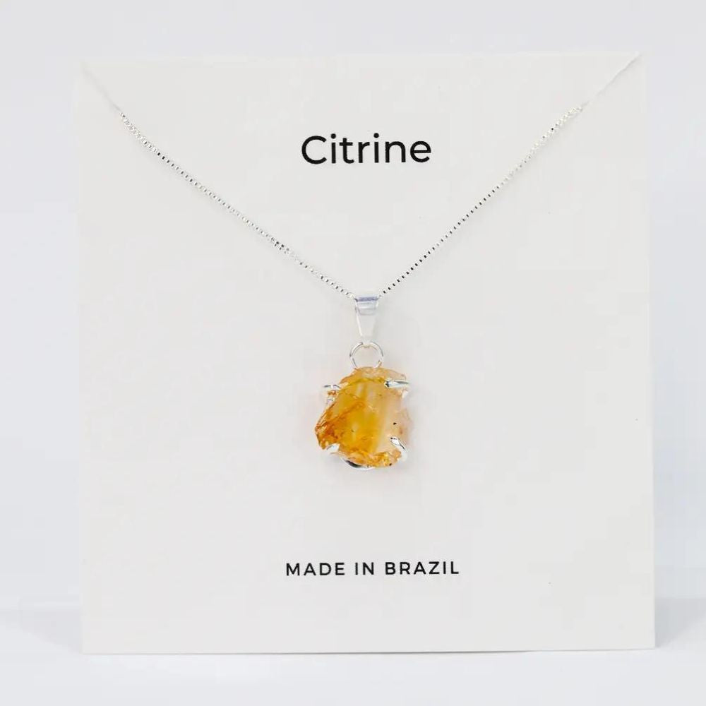 Raw Citrine Crystal Necklace