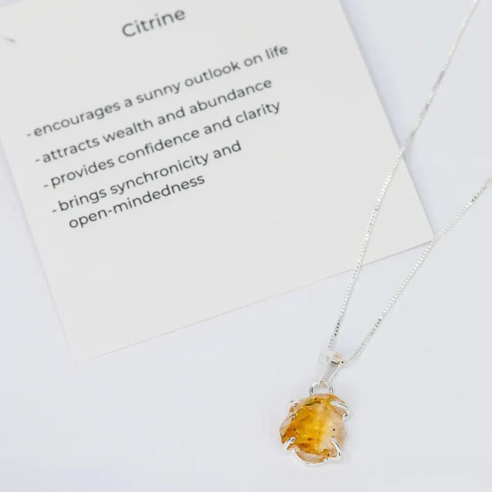 Raw Citrine Crystal Necklace