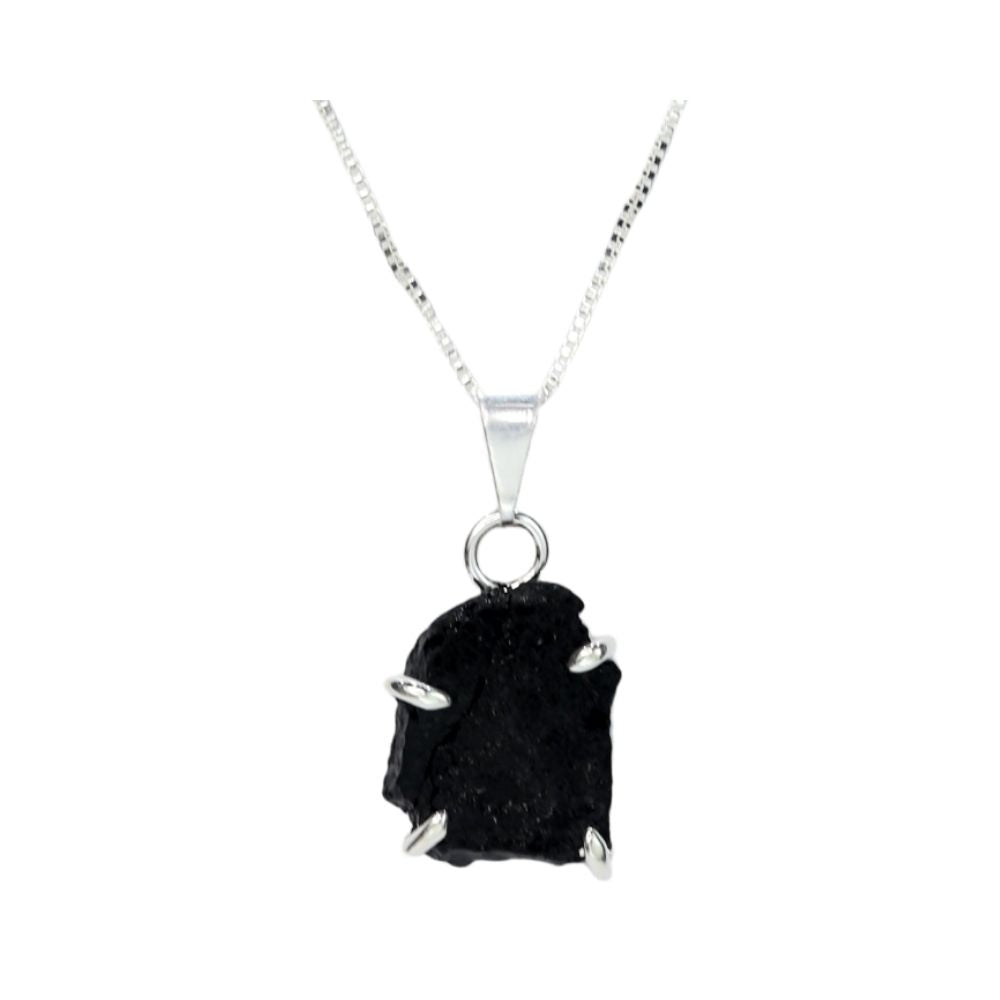 Raw Black Tourmaline Crystal Necklace