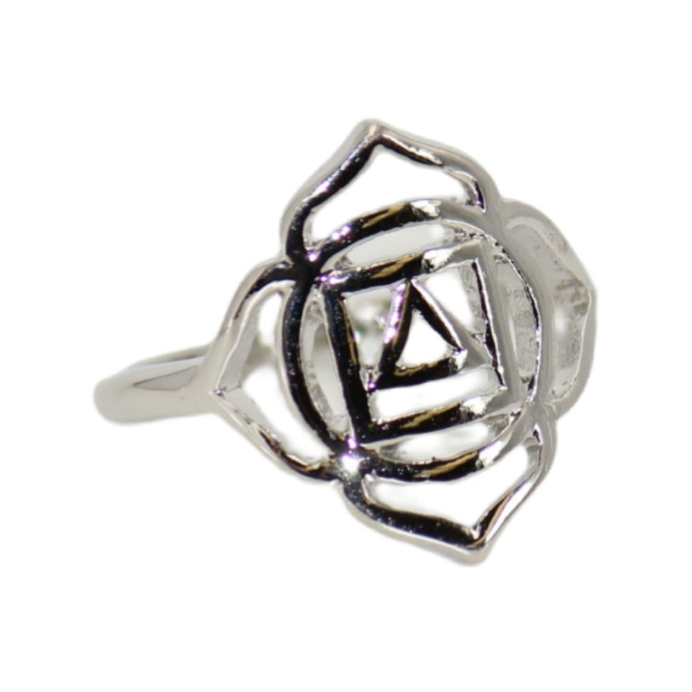 Root Chakra Healing Symbol Silver Ring