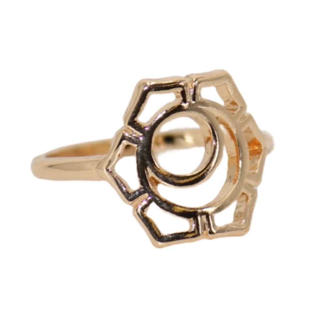 Sacral Chakra Healing Symbol Gold Ring