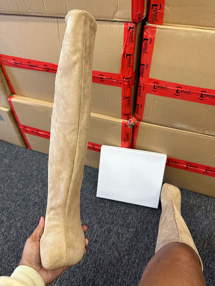 Wide Calf Square Toe Boots