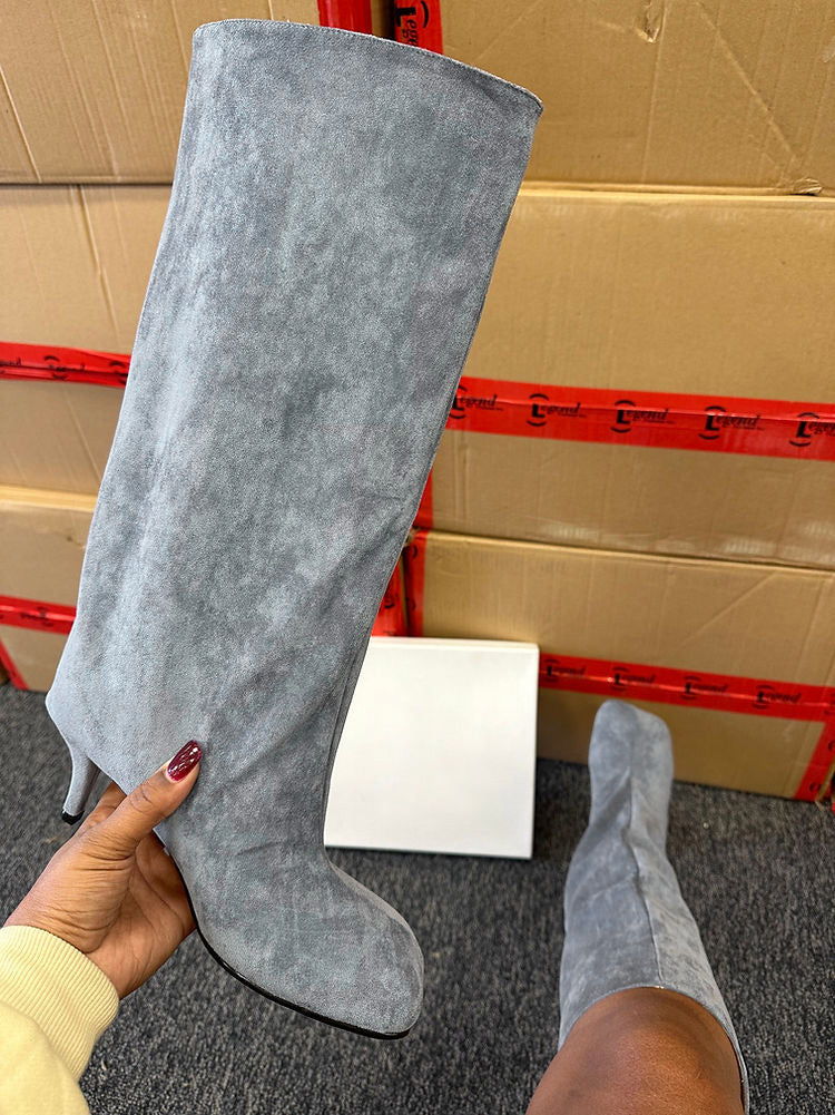 Wide Calf Square Toe Boots