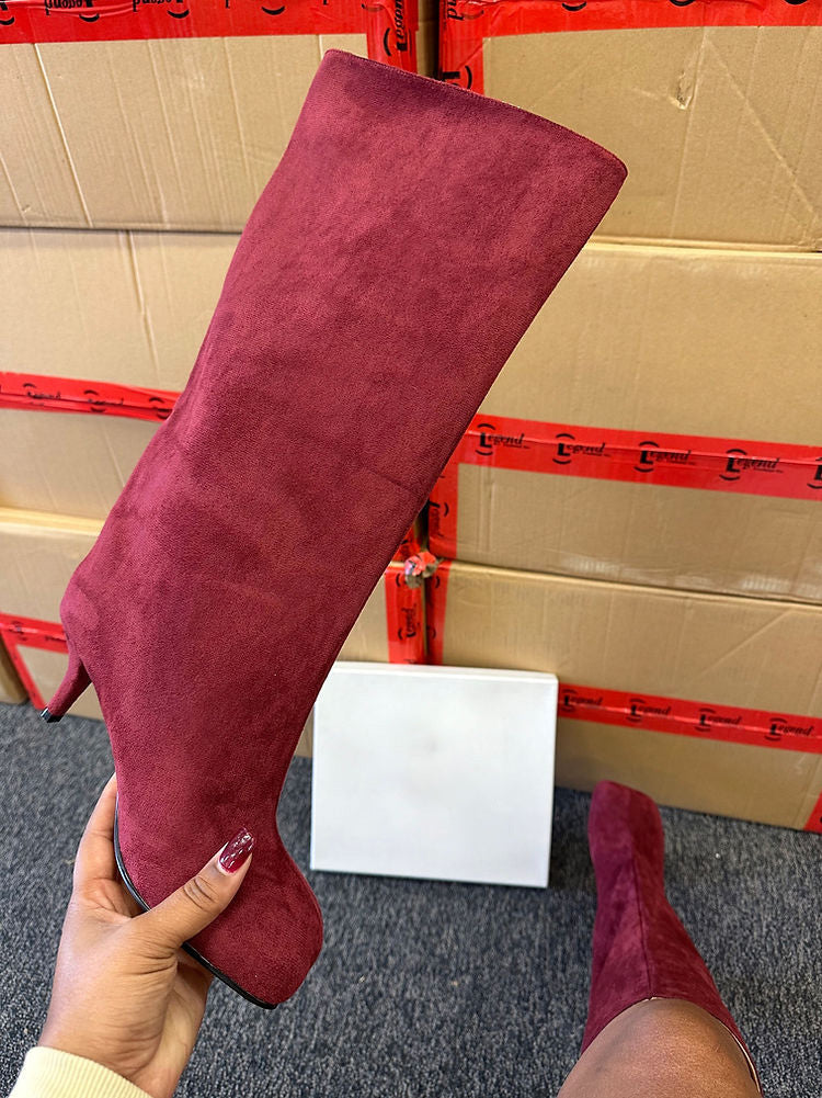 Wide Calf Square Toe Boots